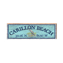 Carillon Beach Egret Blue Latitude Longitude | Real Wood Wall Art Print