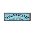 Seaside, Florida Starfish Latitude Longitude Wooden Sign | Wall Art Print on Real Wood