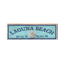 Laguna Beach Sand Dollar Blue Latitude Longitude | Real Wood Wall Art Print