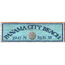 Panama City Beach Sand Dollar Blue Latitude Longitude | Real Wood Wall Art Print