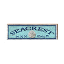 Seacrest Sand Dollar Blue Latitude Longitude | Real Wood Wall Art Print