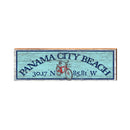 Panama City Beach Red Bike Blue Latitude Longitude | Real Wood Wall Art Print