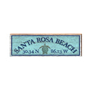Santa Rosa Sea Turtle Blue Latitude Longitude | Real Wood Wall Art Print