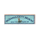 Panama City Beach Mermaid Blue Latitude Longitude | Real Wood Wall Art Print