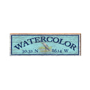 Watercolor Egret Blue Latitude Longitude | Real Wood Wall Art Print