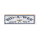 Bid-A-Wee Starfish White Latitude Longitude | Real Wood Wall Art Print