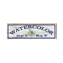 Watercolor Egret White Latitude Longitude | Real Wood Wall Art Print