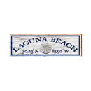 Laguna Beach Sand Dollar White Latitude Longitude | Real Wood Wall Art Print