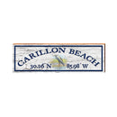 Carillon Beach Egret White Latitude Longitude | Real Wood Wall Art Print