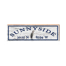 Sunnyside Heron White Latitude Longitude | Real Wood Wall Art Print