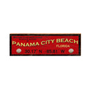 Panama City Beach Sandy Shores Red Latitude Longitude | Real Wood Wall Art Print