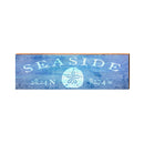 Seaside Sand Dollar Blue Distressed Latitude Longitude | Real Wood Wall Art Print