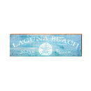 Laguna Beach Sand Dollar Blue Distressed Latitude Longitude | Real Wood Wall Art Print