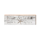 Bid-A-Wee Starfish White Distressed Latitude Longitude | Real Wood Wall Art Print