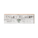 Inlet Beach Sea Turtle White Distressed Latitude Longitude | Real Wood Wall Art Print