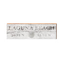 Laguna Beach Sand Dollar White Distressed Latitude Longitude | Real Wood Wall Art Print