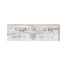 Seacrest Sand Dollar White Distressed Latitude Longitude | Real Wood Wall Art Print