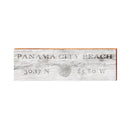 Panama City Beach Sand Dollar White Distressed Latitude Longitude | Real Wood Wall Art Print