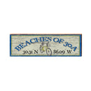 Beaches of 30A Yellow Bike Blue White Latitude Longitude | Real Wood Wall Art Print