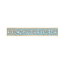Beach Gear Here White Coastal Blue Sign | Real Wood Wall Art Print
