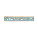 Stay Salty White Coastal Blue Sign | Real Wood Wall Art Print