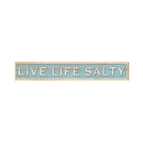 Live Life Salty White Coastal Blue Sign | Real Wood Wall Art Print