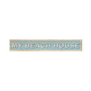 My Beach House White Coastal Blue Sign | Real Wood Wall Art Print