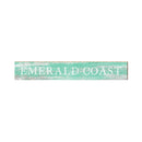 Emerald Coast White Coastal Green Sign | Real Wood Wall Art Print