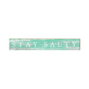 Stay Salty White Coastal Green Sign | Real Wood Wall Art Print