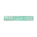 Flip Flop Life White Coastal Green Sign | Real Wood Wall Art Print