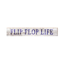 Flip Flop Life Navy Coastal White Sign | Real Wood Wall Art Print