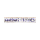 Good Times & Tan Lines Navy Coastal White Sign | Real Wood Wall Art Print