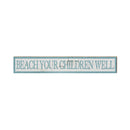 Beach your Children Well Coastal Blue Sign | Real Wood Wall Art Print