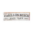 Carillon Beach Black Coastal White Latitude Longitude | Real Wood Wall Art Print