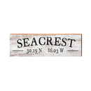 Seacrest Black Coastal White Latitude Longitude | Real Wood Wall Art Print