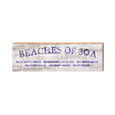 Beaches of 30A Navy Coastal White Sign | Real Wood Wall Art Print