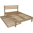 Full size Solid Wood Platform Bed Frame with Slatted Headboard - Made in USA