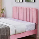 Full size Pink Upholstered Platform Bed Frame with Headboard