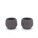 Concrete Mini Flute Tabletop Planters (Set of 2)