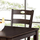 30"H Solid Rubberwood 5-Piece Dining Table Set with Slat Back Chairs