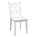 48"W Solid Rubberwood 5-Piece Dining Table Set with Diamond Chair Back