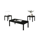 Findlay 3-Piece 47.5 in. Rectangle Faux Marble Top Coffee Table Set with Solid Wood Legs