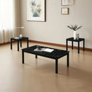 Findlay 3-Piece 47.5 in. Rectangle Faux Marble Top Coffee Table Set with Solid Wood Legs