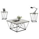 Whetstone 31.5" 3-Piece Coffee Table Set with Angular & Geometric Metal Base