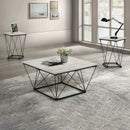 Whetstone 31.5" 3-Piece Coffee Table Set with Angular & Geometric Metal Base