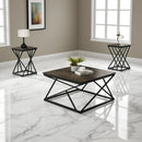 Borup Rustic 31.5" 3-Piece Coffee Table Set with Decorative Wrought Metal Side