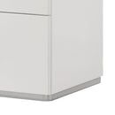 Stoholm Modern White Nightstand with 2-Drawer and Chrome Handles