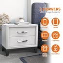 Furniture of America Lucien Modern Wood Nightstand with 2 Drawers