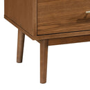 Tromso Mid-Century Modern 23" Walnut Nightstand with 2-Drawer and Round Tapered Legs