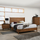 Tromso Mid-Century Modern 23" Walnut Nightstand with 2-Drawer and Round Tapered Legs